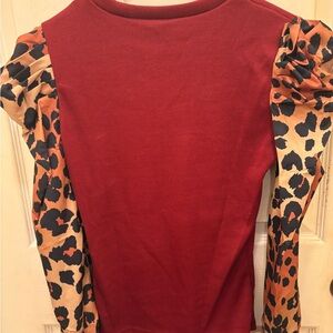 Ruffled RedBurgandy Leopard